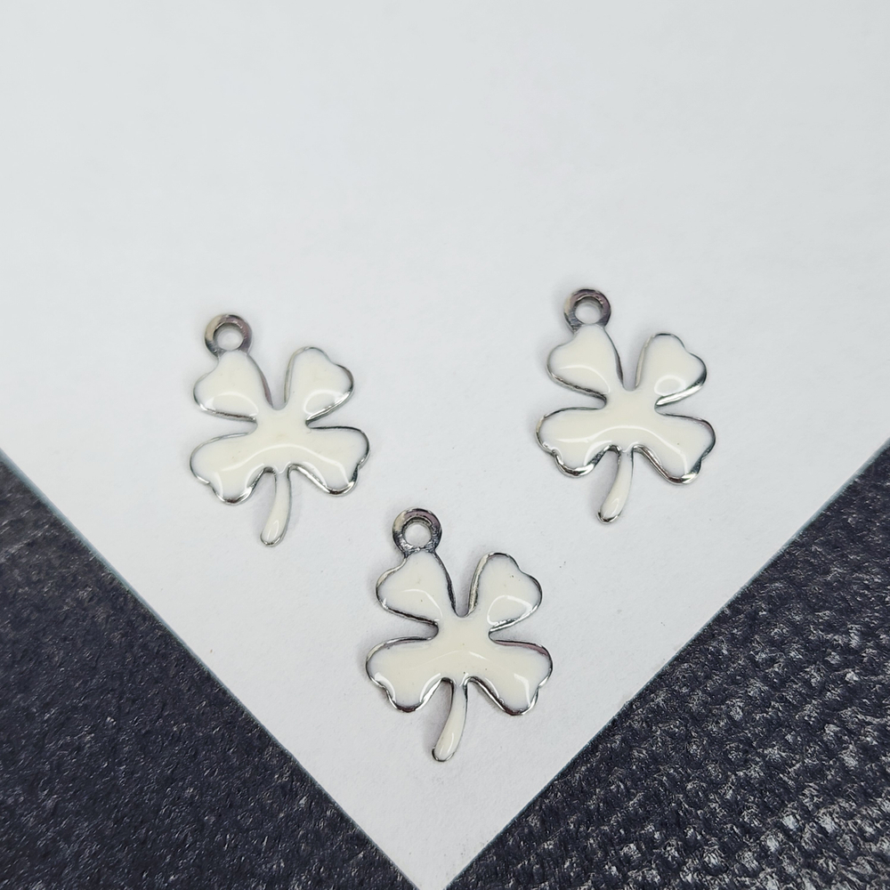 Клевер подвеска, сталь 316, цветная эмаль, р-р 12×9.5мм, штучно