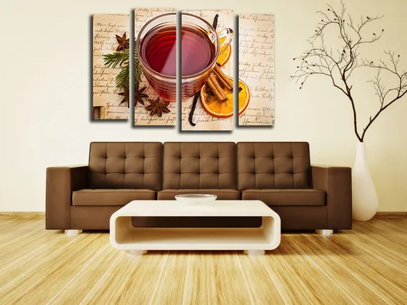 Модульная картина "Глинтвейн с корицей"