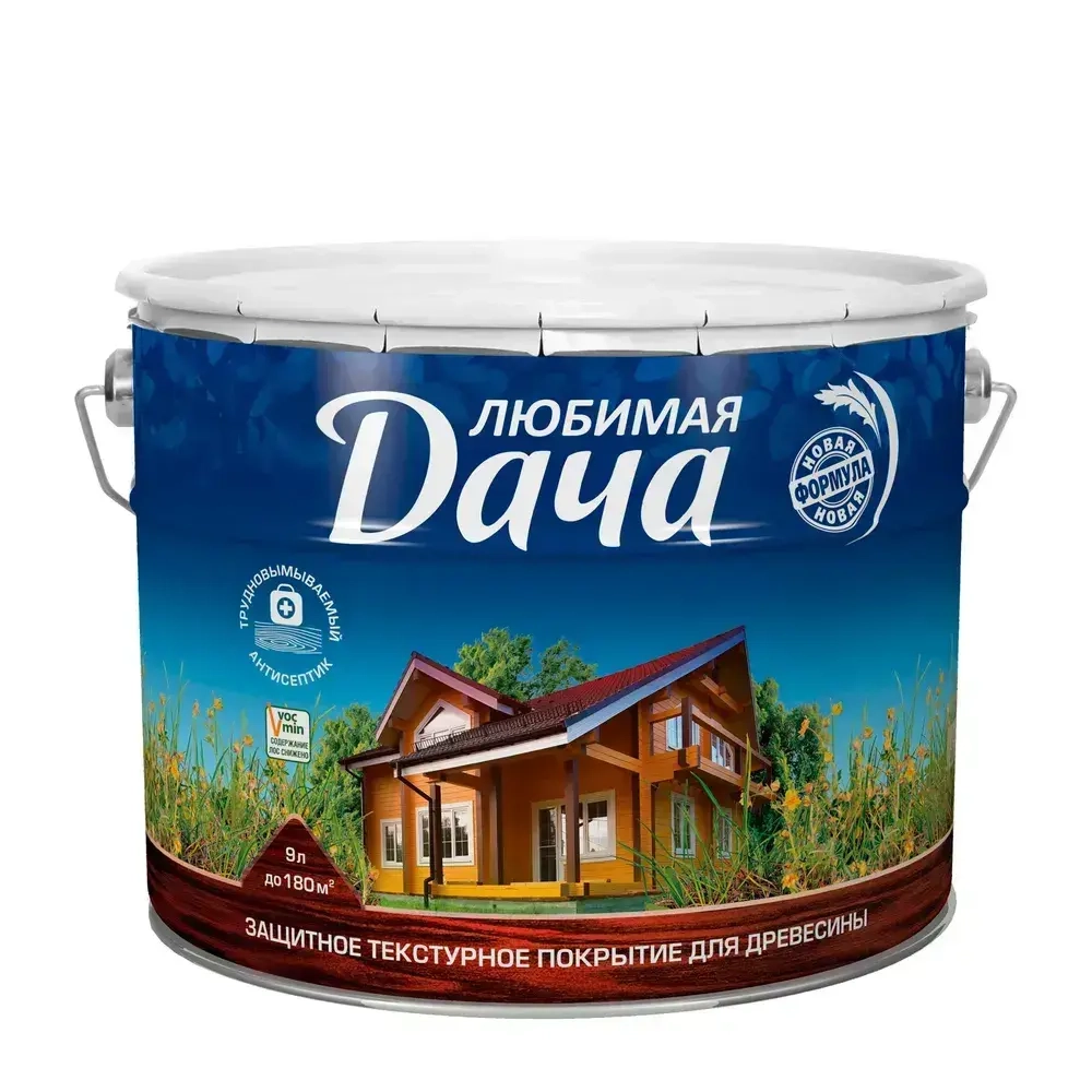 Любимая дача Защитно-декоративное покрытие для древесины, махагон, 9 л