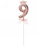 Топпер Цифра Королевский вечер «9» 22 см, микс