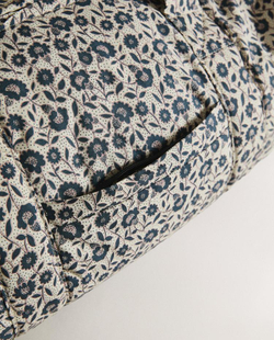 ZARA HOME ХЛОПКОВАЯ СУМКА ДЛЯ БЕРЕМЕННЫХ С ЦВЕТОЧНЫМ ПРИНТОМ, СИНИЙ