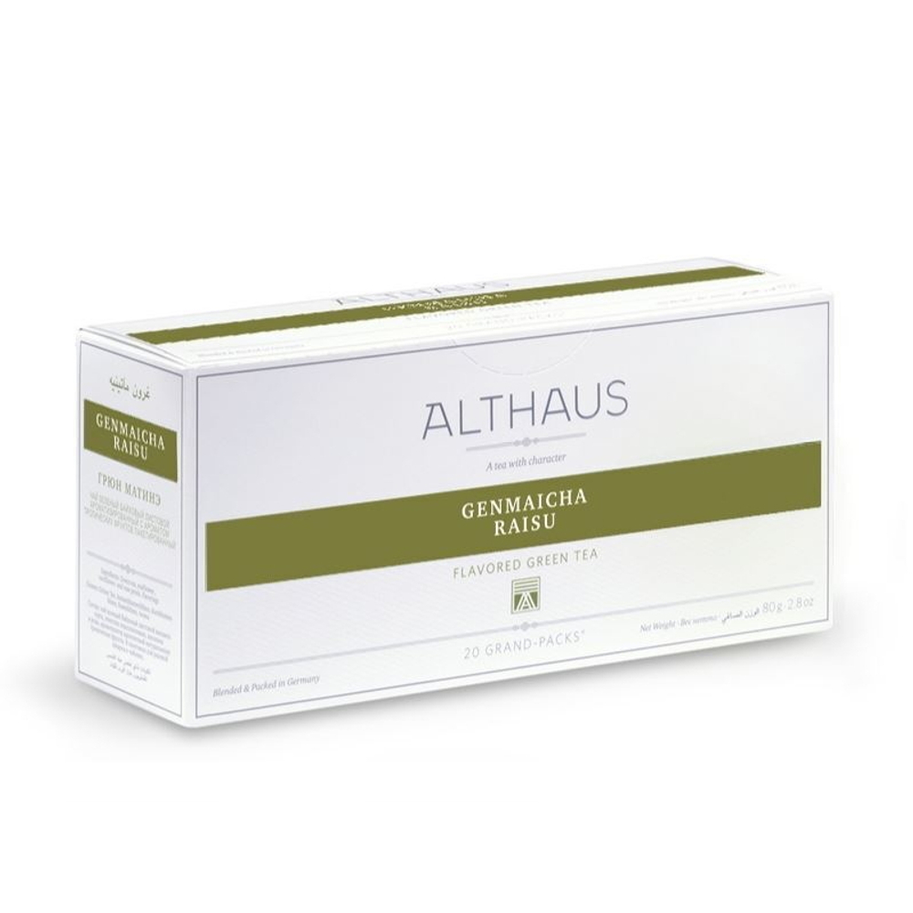 Чай зеленый Althaus Grand Pack Genmaicha Raisu в пакетиках для чайника, 20 шт