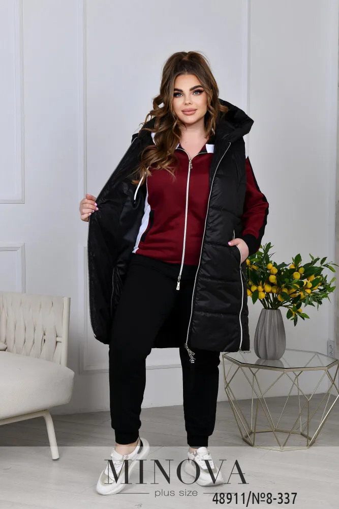 Костюм 8-337-марсала-черный Minova