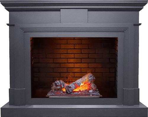 Каминокомплект Coventry - Серый графит / Кирпич с очагом Cassette 400 NH