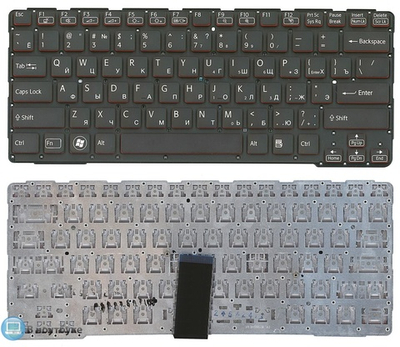 Клавиатура для ноутбука Sony SVE14A, P/N 149011751RU, черная,  без рамки