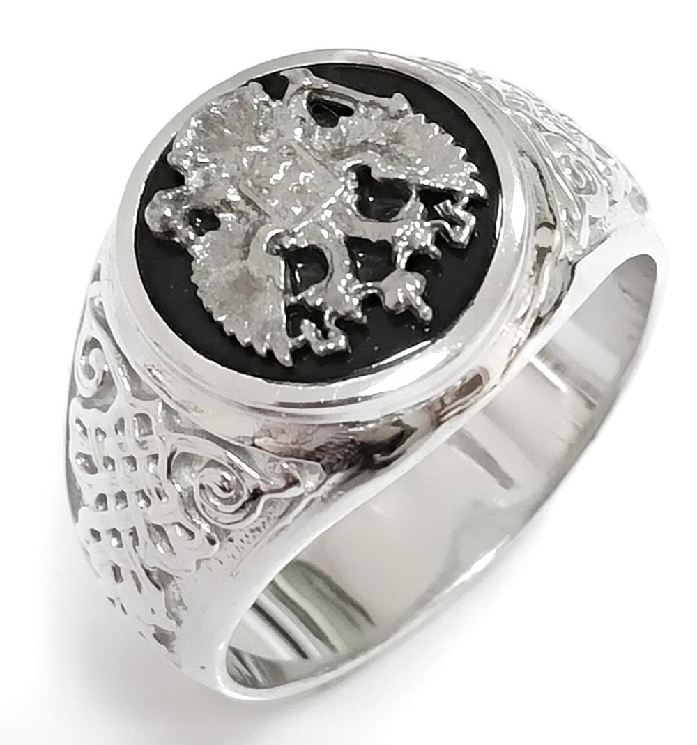 Ювелирное кольцо из серебра с гербом