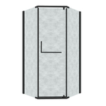 Душевое ограждение Grossman Pragma 302.K33.03.1010.21.02 (100х100х195) трапеция,распашная,черный матовый,стекло шиншилла, 1 место