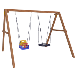 Деревянные качели с качелями гнездо 60 см и качелями со спинкой