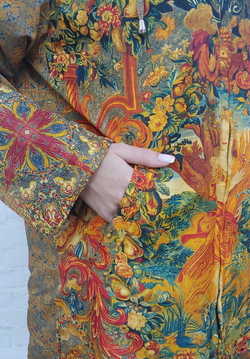 Пальто "Четыре стихии", по мотивам фламандских гобеленов 17 века "Времена года, четыре стихии"