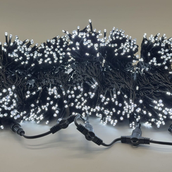 Комплект гирлянды на деревья 100 м., 5 лучей по 20 м., 24V, 1000 холодных-белых LED ламп, статика, черный каучук, IP54, LTC (ECO1000-11-1W)