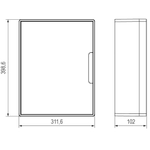 Щит распределительный 24 мод настенный FRAME, белый, с тониров. дверцей, с 4 шинами PEN DKC