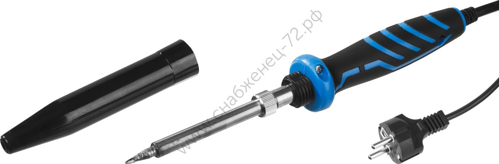 ЗУБР Ceramic PRO 40Вт керамическим нагреватель, конус, 2-к рукояткой, Электропаяльник с защитным колпачком (55413-40)