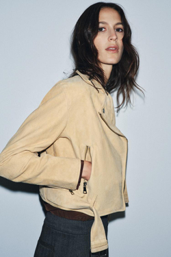 ZARA КУРТКА ИЗ ЗАМШИ ZW COLLECTION LIMITED EDITION, ЦВЕТ СЛИВОЧНОГО МАСЛА