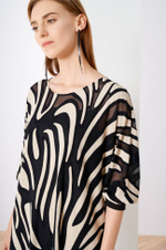 51297 Платье женское (бежево-черный принт)