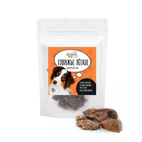 Лакомство для собак Lucky bits легкое говяжье, 100 г