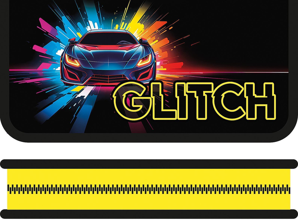 Пенал 1 секц. средний 190/90 "Glitch 2025" (Пчёлка)