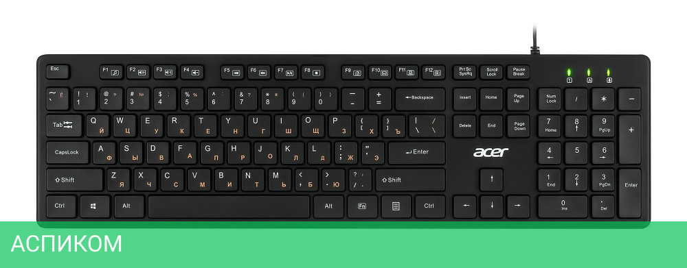 Клавиатура Acer OKW122 черный (ZL.KBDEE.00C)