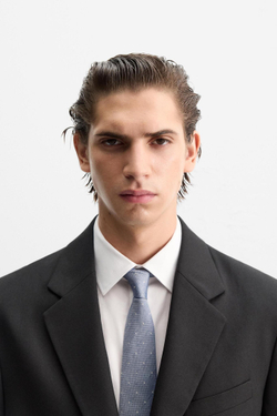 ZARA ГАЛСТУК В ГОРОШЕК, СВЕТЛЫЙ ИНДИГО