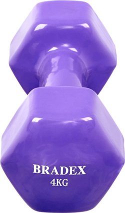 Набор гантелей обрезиненных по 4 кг, фиолетовые, 2шт
