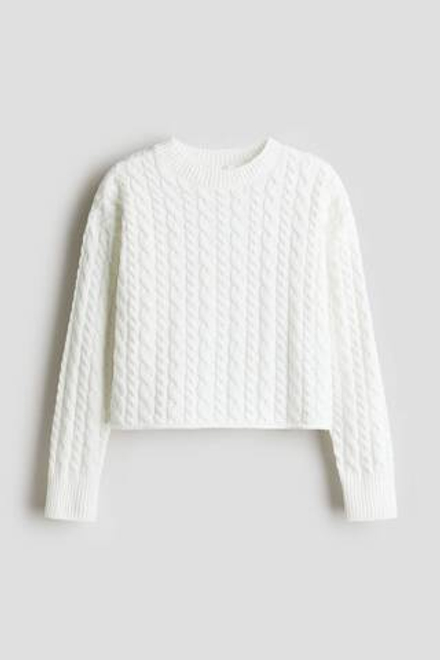H&M Вязаный свитер, белый