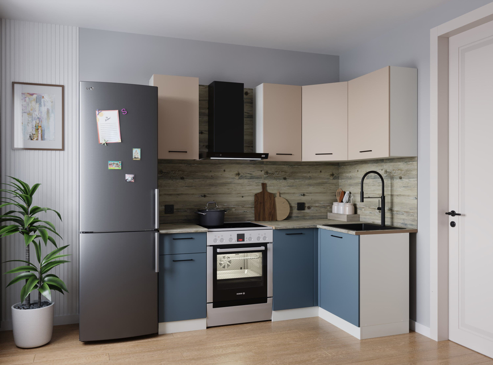 Кухонный гарнитур угловой Fusion 2000х1200 (38мм)