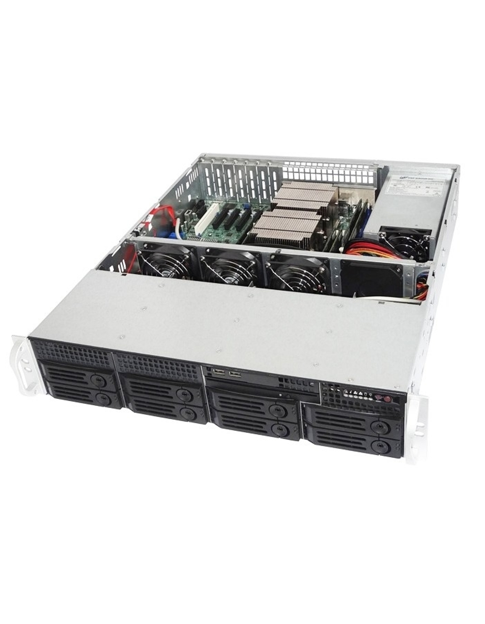 Корпус для компьютера Ablecom CS-R25-31P 2U rackmount, 8+1 trays, 550W CRPS PSU(1+1) / 21" depth chassis / Supports ATX, Micro-ATX and Mini-ITX motherboards