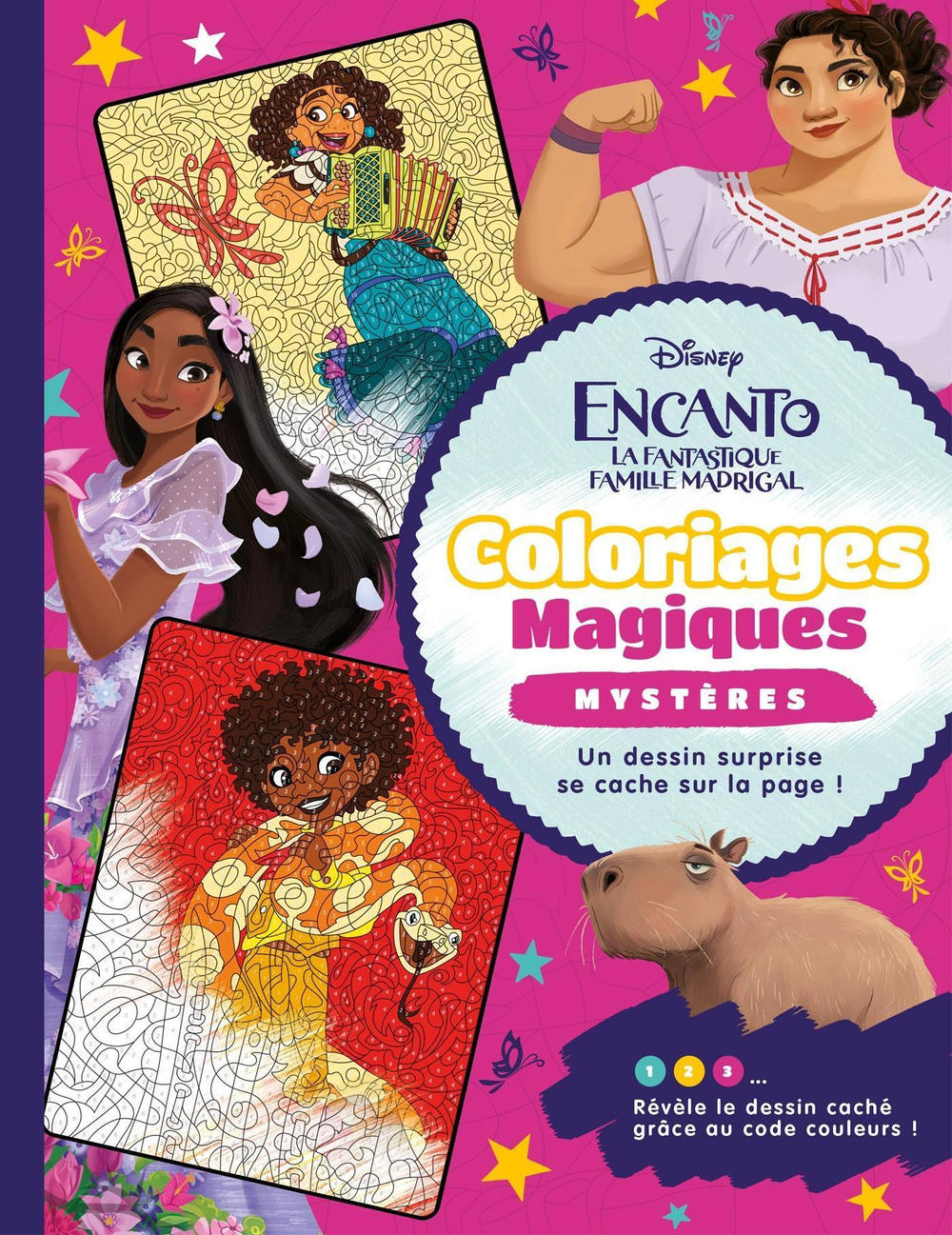 Hachette/ раскраска по номерам/ ENCANTO, LA FANTASTIQUE FAMILLE MADRIGAL/ Coloriages Magiques - Disney