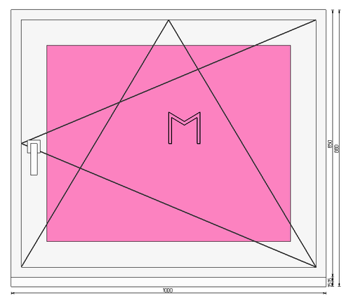Пластиковое окно 850 х 1000 ТермА Эко с поворотно - откидной створкой