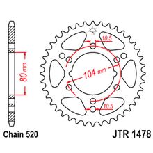 JT JTR1478.42 звезда задняя (ведомая), 42 зуба