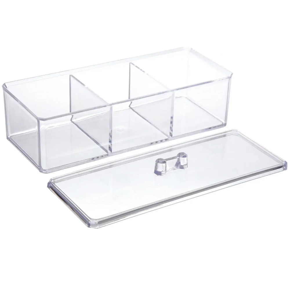 Органайзер для хранения «ФАНТЭНЕГРО», прозрачный, 3 отделения, 23*9.2*7см (коробка)