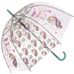 Зонт-трость женский купол «Единорог» микс 4 цвета, 8 спиц, d-82см, длина в слож. виде 82см