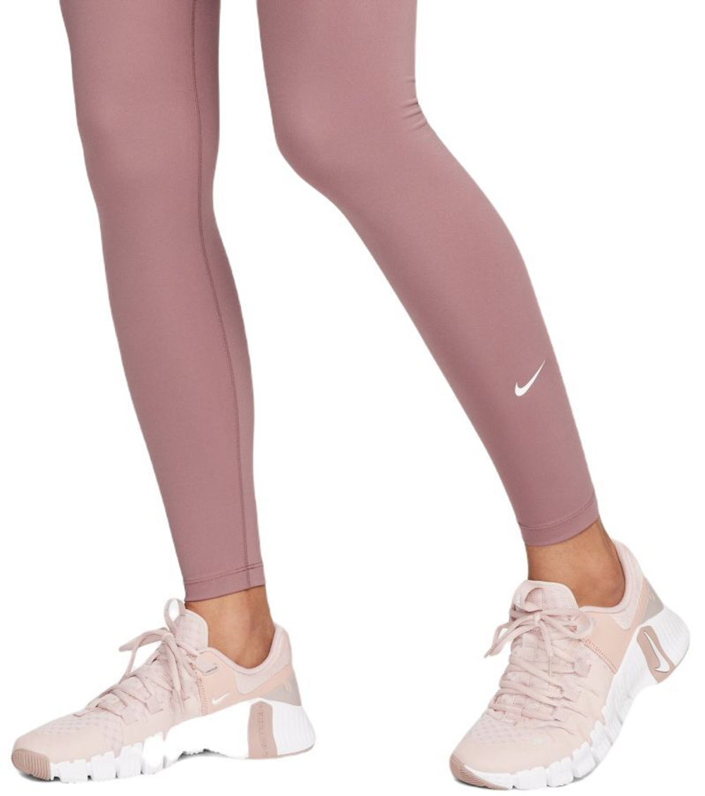 Леггинсы Nike One Dri-Fit Mid-Rise Tight - smokey mauve/white - Pink