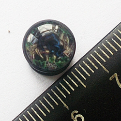 Акриловые плаги "Черный кот" (диаметр 5 мм) 1 штука, для пирсинга ушей
