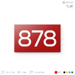 Номер на дверь 878, табличка на дверь для офиса, квартиры, кабинета, аудитории, склада, красная 120х70 мм, Айдентика Технолоджи
