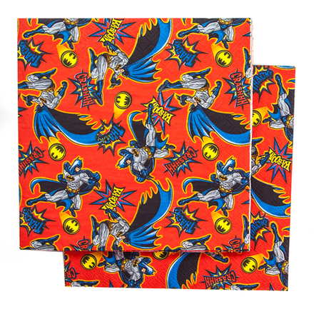 Салфетки, Бэтмен, Красный, 33*33 см