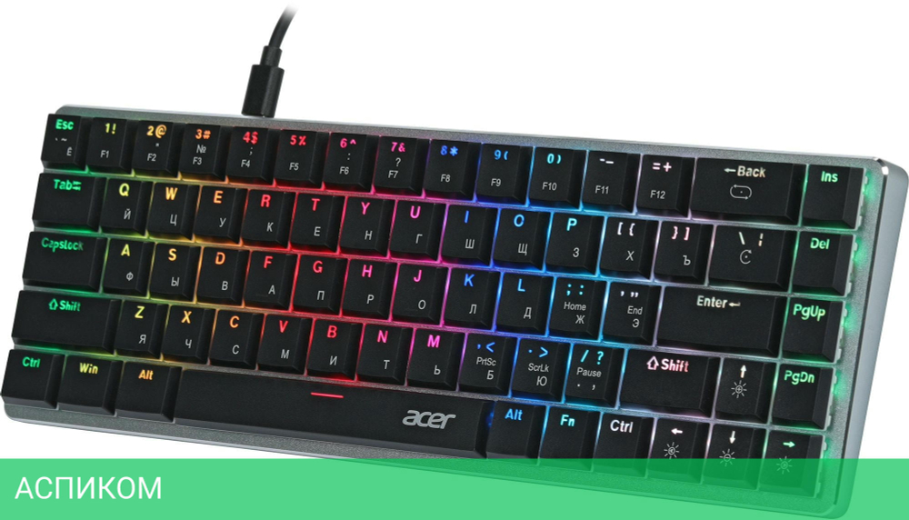 Клавиатура Acer OKW302 серебристый (ZL.KBDCC.01C)
