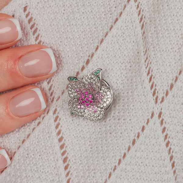 Брошь Fiore Luna Лютик Zircon магнит XR10596 S