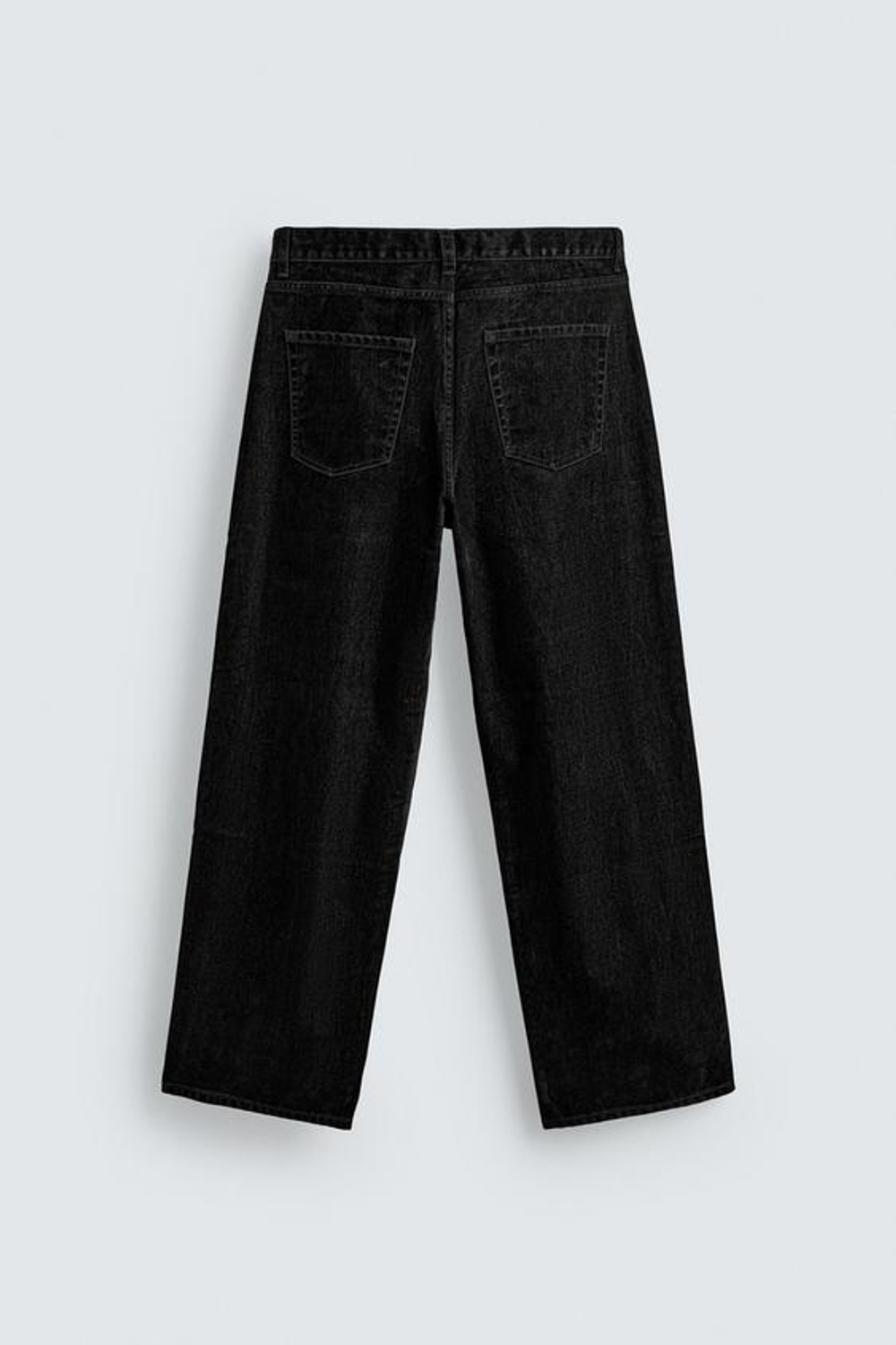 ZARA ВЕЛЮРОВЫЕ БРЮКИ RELAXED FIT, ЧЕРНЫЙ