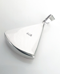 Подвеска Эстерелла с кораллом, серебро, 925 проба, родирование/Ф