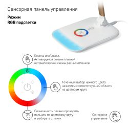 Настольный светильник ЭРА NLED-460-14W-W-G светодиодный с ночником на основании белый с золотом | Светодиодные настольные лампы