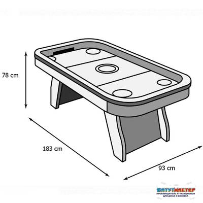 Семейный аэрохоккей «Лофт» для комнаты, 183×93×78 см