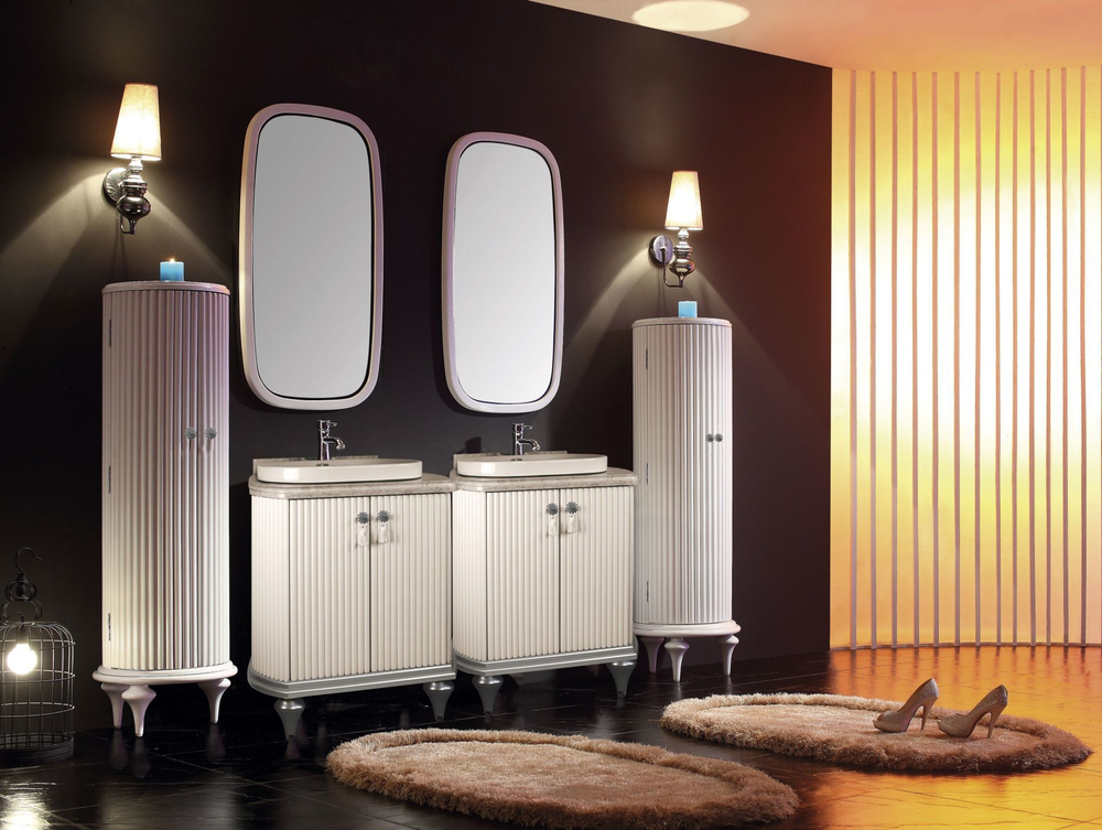 Тумба RIVOLI 100 арт.TS-RI910-C-W/SD Белый/Цоколь с ножками серебро