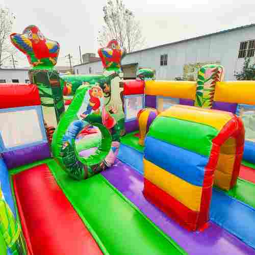 Детский надувной батут «Попугайчики 3» без горки, размер 4*4*2,6 м