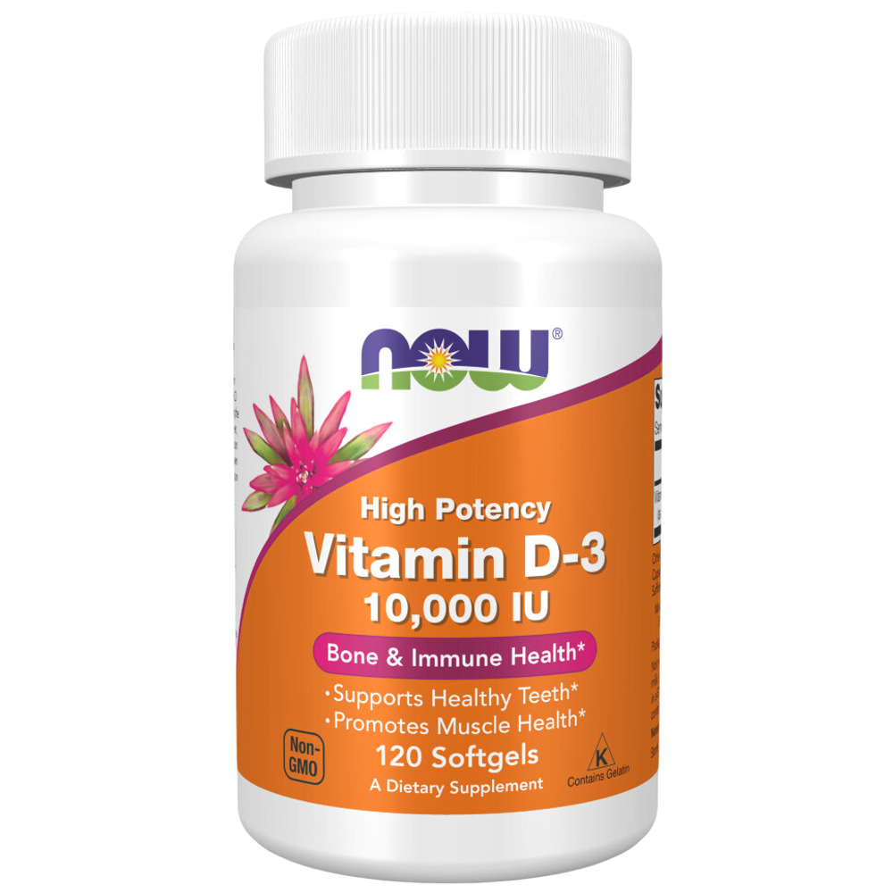 Now Foods Vitamin D3 10000 МЕ 120 softgels, Витамин Д3