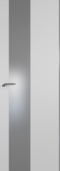 Межкомнатная дверь экошпон Profil Doors 5E манхэттен стекло серебро матлак алюминиевая матовая кромка с 4-х сторон