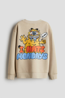 H&M Толстовка с принтом, бежевый