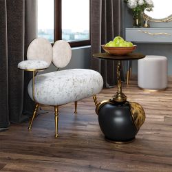 Столик декоративный с золотой столешницей Яблоко Евы Амбер