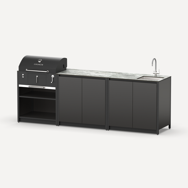 Мангальный комплекс Lounge M-107SB, 2.7 м, черный/серый каспий