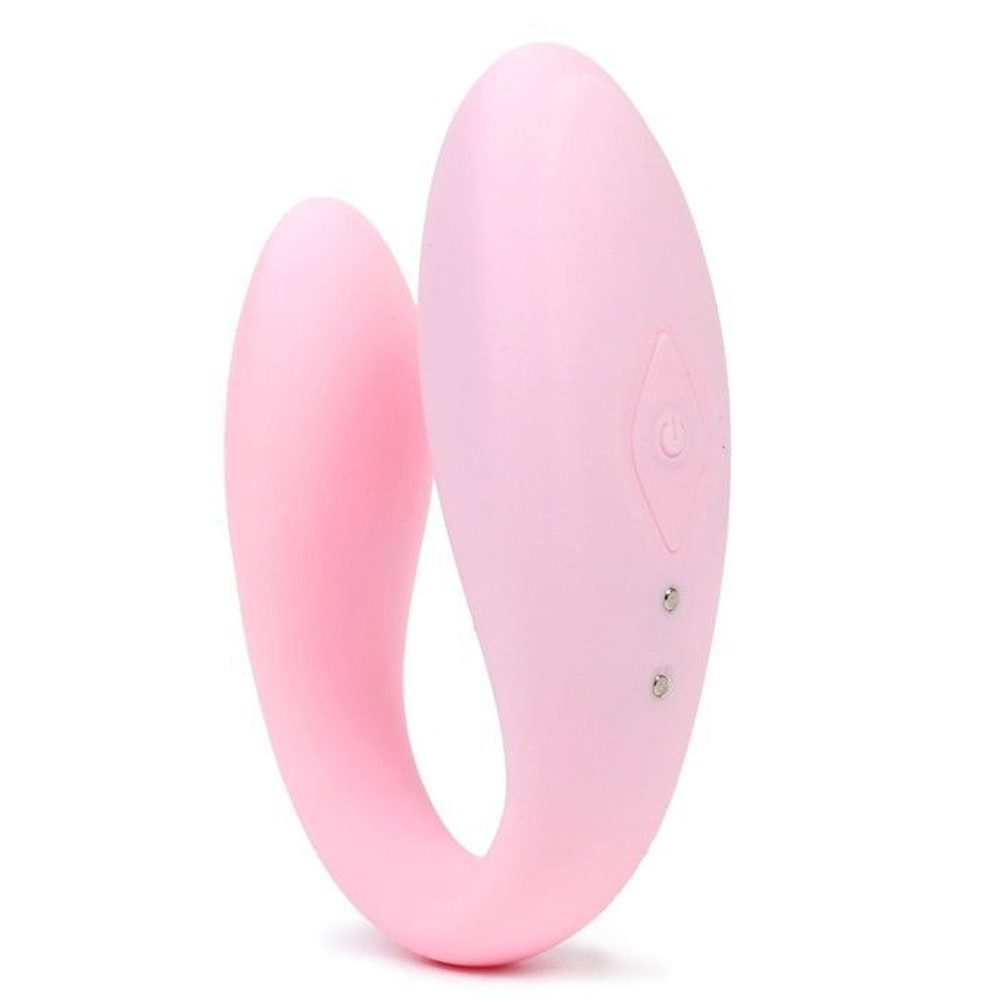 Нежно-розовый вибратор для пар с пультом ДУ (Цвет: нежно-розовый)