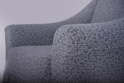 Чехол Жаккард на 3-х местный диван без оборки, цвет Серый
